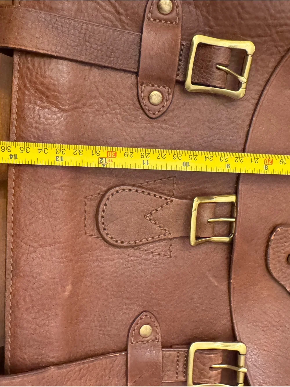 J. Crew Brown Leather Laptop Satchel with Gold-Tone Hardware
